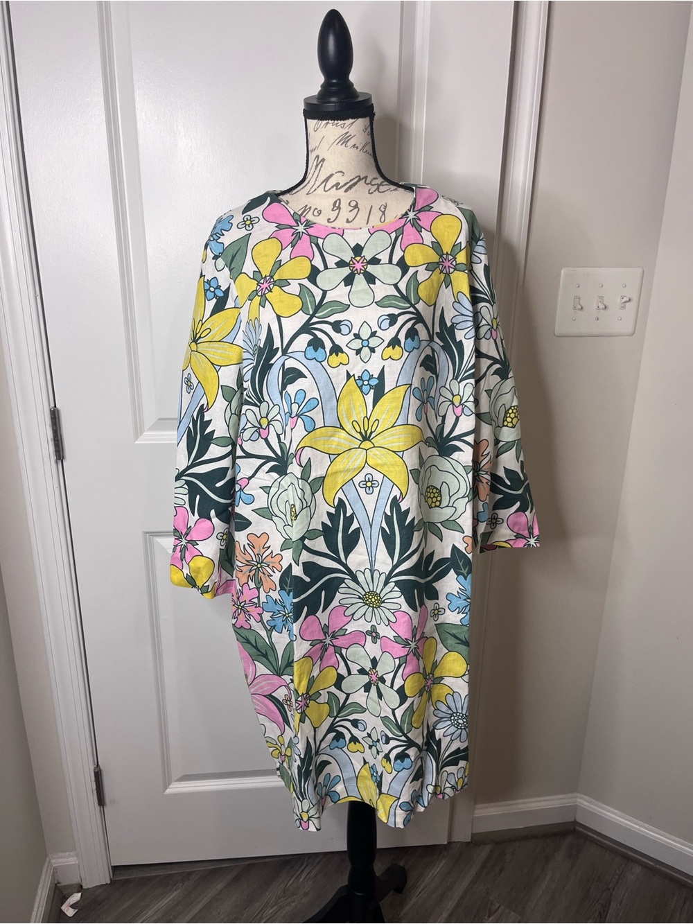Boden Floral Swim Cover-Up in Yellow, Pink & Green